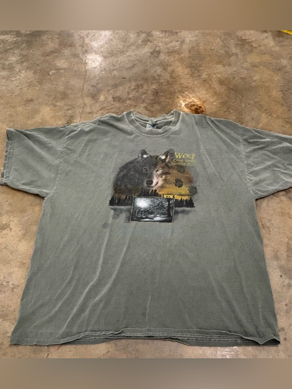 Vintage Y2K Minnesota Wolf Graphic T Shirt XXL M&O Heavyweight Gray Gorpcore Tee